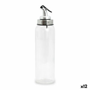Ölfläschchen Quttin Durchsichtig Silberfarben Glas 0,5 L 6 x 6 x 26 cm (12 Stück)