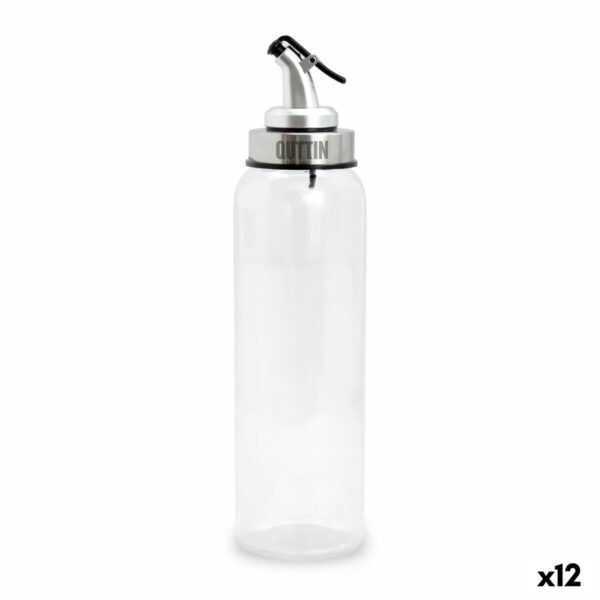 Ölfläschchen Quttin Durchsichtig Silberfarben Glas 0,5 L 6 x 6 x 26 cm (12 Stück)