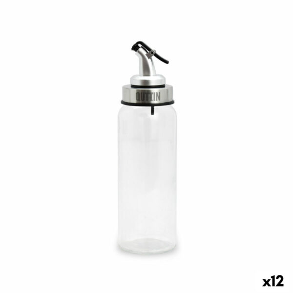 Ölfläschchen Quttin Durchsichtig Silberfarben Glas 5,5 x 5,5 x 20,5 cm (12 Stück)
