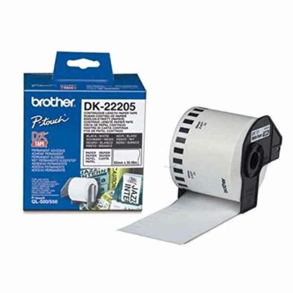 Endlospapier für Drucker Brother DK22205 Weiß Schwarz (1 Stück) – Bild 2