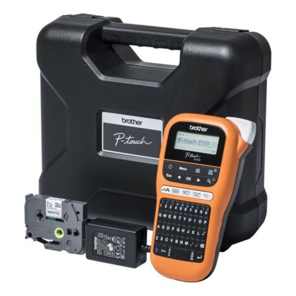 Tragbares, elektrisches Etikettengerät Brother PTE110VP LCD Orange Schwarz/Orange – Bild 2