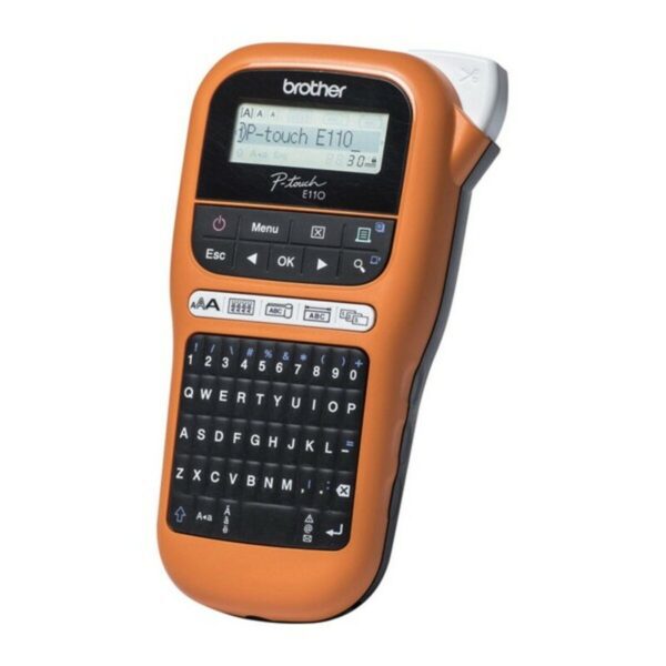Tragbares, elektrisches Etikettengerät Brother PTE110VP LCD Orange Schwarz/Orange – Bild 3
