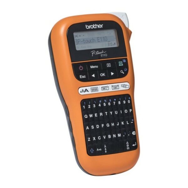 Tragbares, elektrisches Etikettengerät Brother PTE110VP LCD Orange Schwarz/Orange – Bild 5
