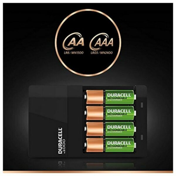 Ladegerät + Akkus DURACELL CEF14 2 x AA + 2 x AAA HR06/HR03 1300 mAh (1 Stück) – Bild 6