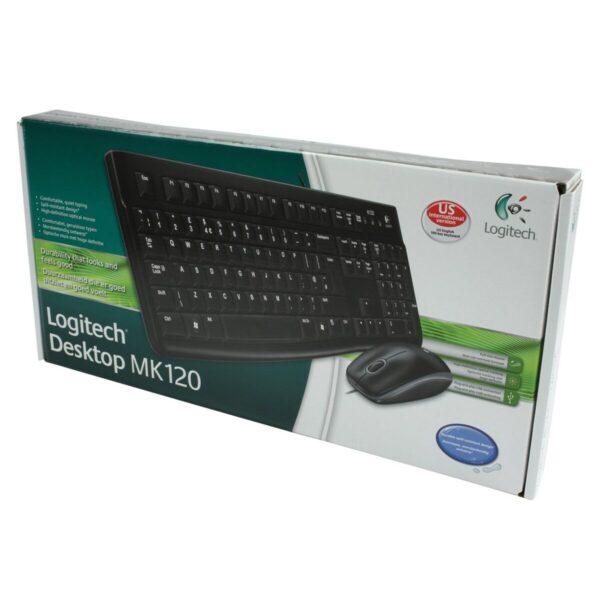 Tastatur Logitech LGT-MK120-US Schwarz Holländisch QWERTY – Bild 2