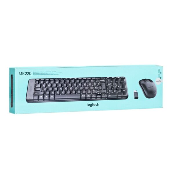 Tastatur mit Maus Logitech Wireless Combo MK220 Schwarz QWERTY Qwerty US – Bild 8