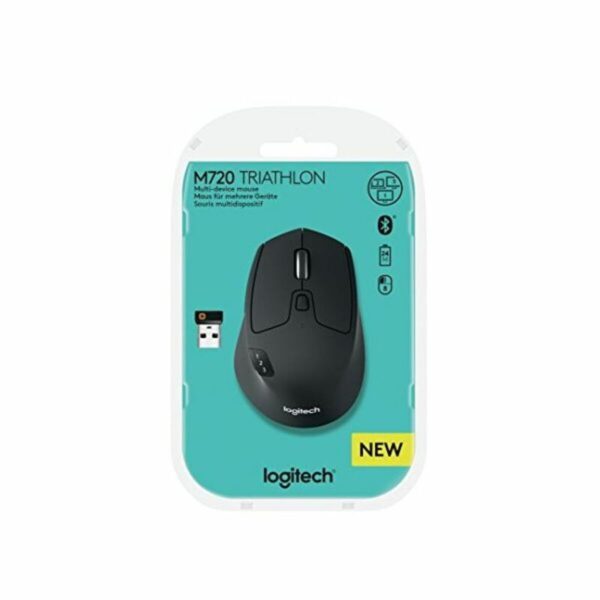 Schnurlose Mouse Logitech M720 Schwarz Schwarzweiß 1000 dpi – Bild 2