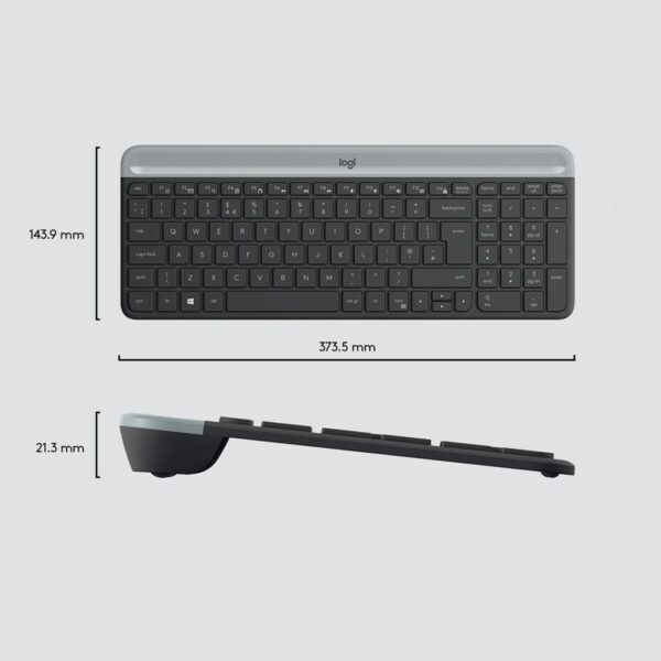 Tastatur mit Maus Logitech MK470 Grau Graphit Qwerty US – Bild 7