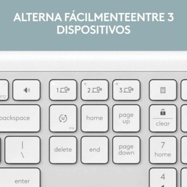 Tastatur mit Maus Logitech 920-012596 Weiß Spanisch QWERTY – Bild 7