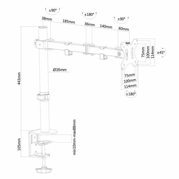 Bildschirm-Träger für den Tisch Neomounts FPMA-D550BLACK – Bild 3