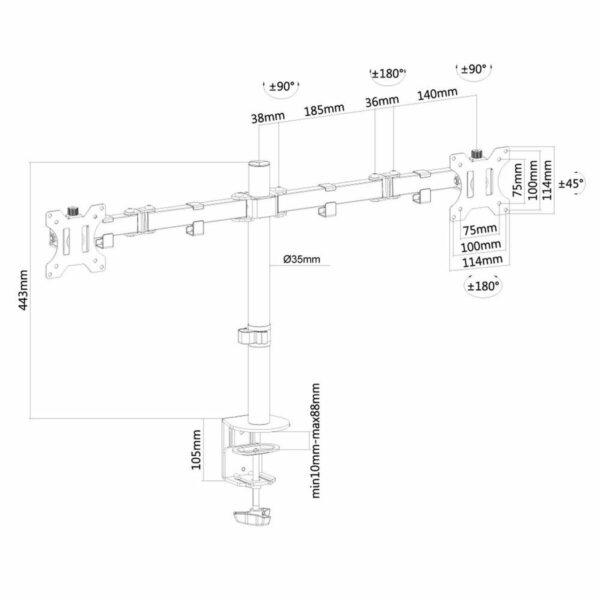 Bildschirm-Träger für den Tisch Neomounts FPMA-D550DBLACK – Bild 3