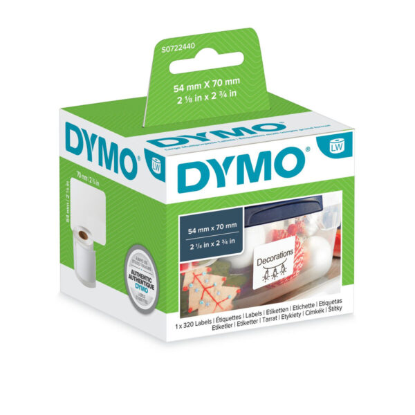 Laminiertes Klebeband zur Kennzeichnung von Maschinen Dymo S0722440 Weiß Papier – Bild 2