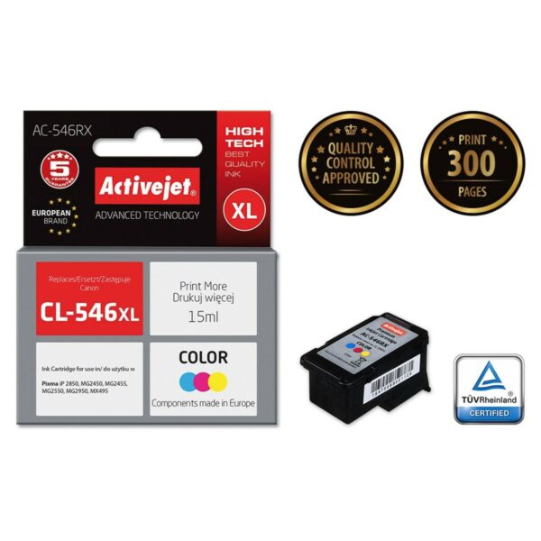Original Tintenpatrone Activejet AC-546RX Schwarz Zyanblau/Magenta/Gelb – Bild 2