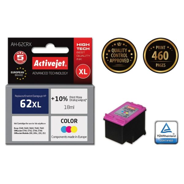 Original Tintenpatrone Activejet AH-62CRX Zyanblau/Magenta/Gelb – Bild 2