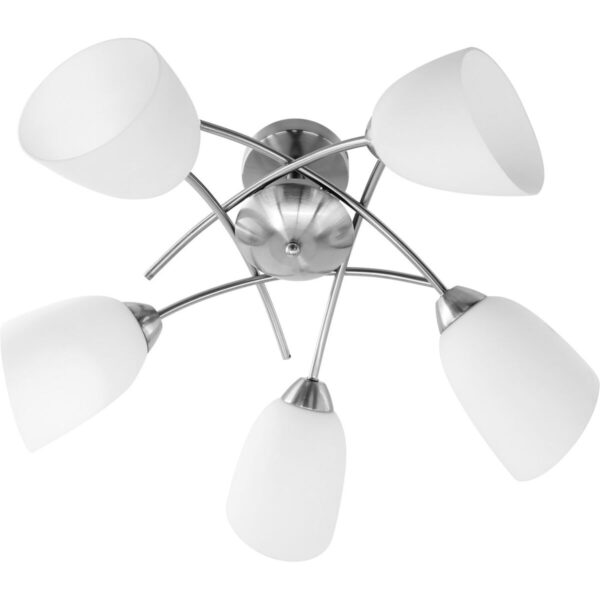 Deckenlampe Activejet NIKITA 5P Nikiel Weiß Nickel Metall Glas 200 W (1 Stück) – Bild 2