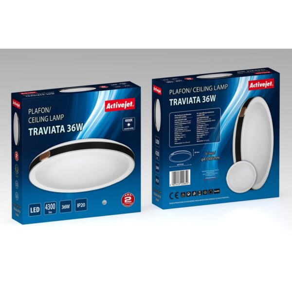 Deckenlampe Activejet AJE-TRAVIATA 36W Weiß Schwarz 80 36 W (4000 K) – Bild 5