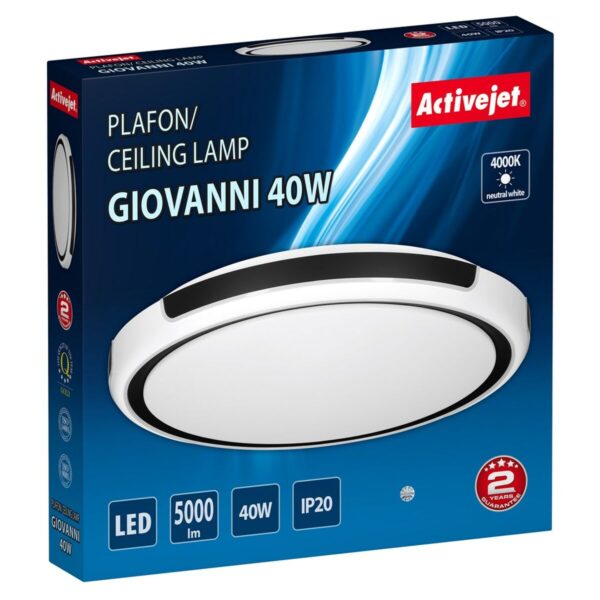 Deckenlampe Activejet AJE-GIOVANNI 40W Weiß Schwarz 80 (4000 K) – Bild 4