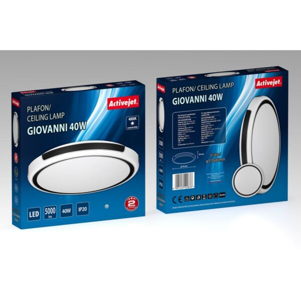 Deckenlampe Activejet AJE-GIOVANNI 40W Weiß Schwarz 80 (4000 K) – Bild 5