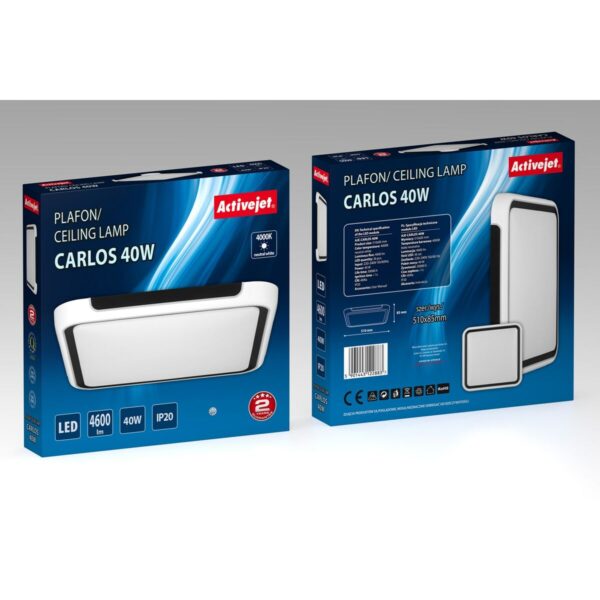 Deckenlampe Activejet AJE-CARLOS 40W Weiß Schwarz 80 (4000 K) – Bild 4