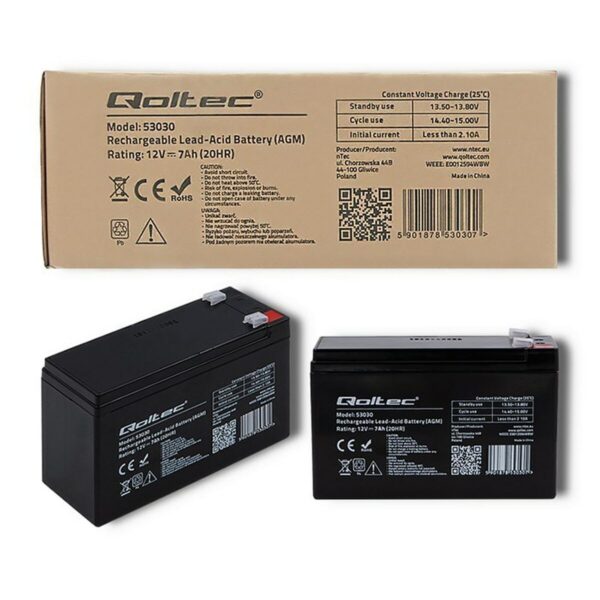 Batterie für Unterbrechungsfreies Stromversorgungssystem USV Qoltec 53031 9 Ah 12 V – Bild 4