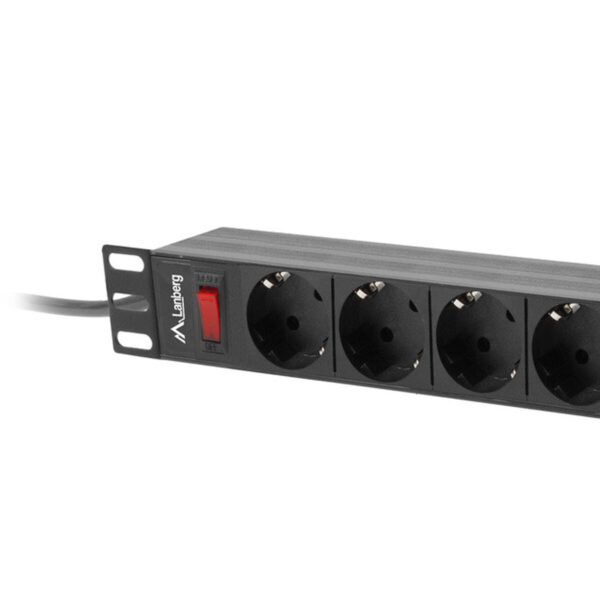 Steckerleiste mit 9 Steckdosen und Schalter Lanberg PDU-09F-0300-BK (3 m) – Bild 4