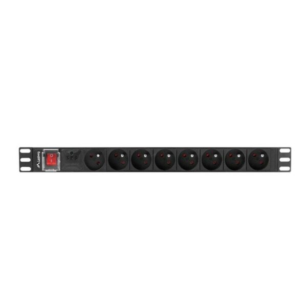 Schuko 19" 6 Steckerleiste Lanberg PDU-06E-0200-BK (2 m) – Bild 3