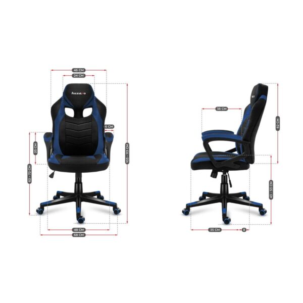 Gaming-Stuhl Huzaro FORCE 2.5 Blau Schwarz – Bild 2