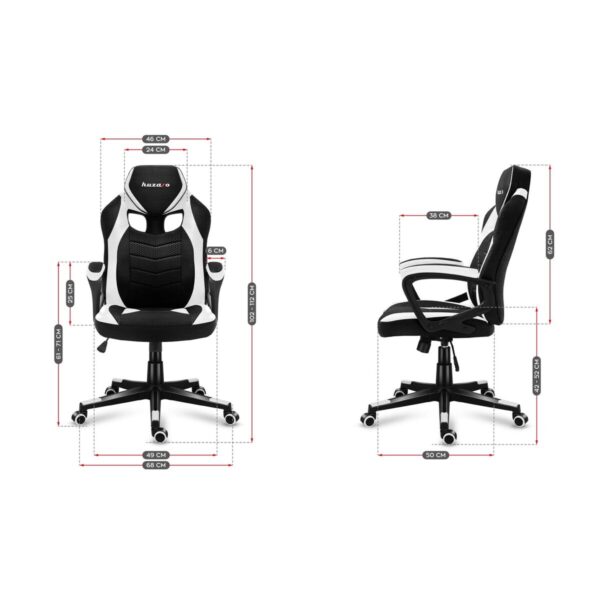 Gaming-Stuhl Huzaro HZ-Force 2.5 White Mesh         Weiß Schwarz – Bild 6