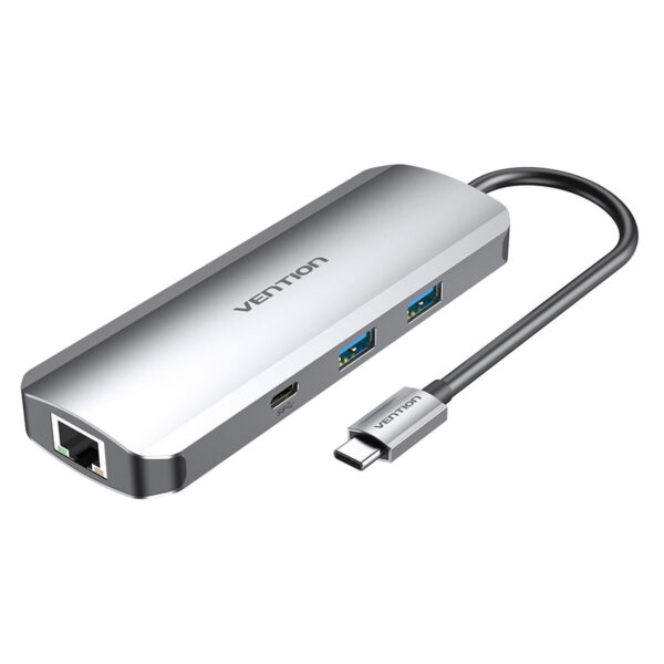 Hub USB Vention TOMHB 100 W Silberfarben – Bild 2