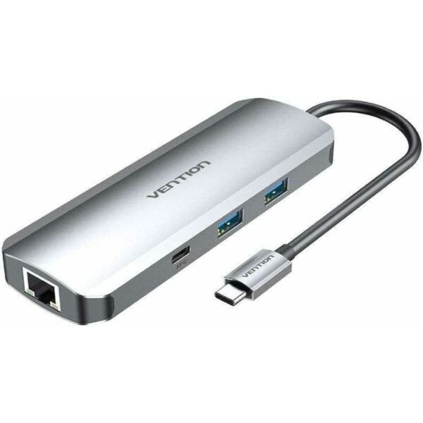 Hub USB Vention TOMHB 100 W Silberfarben
