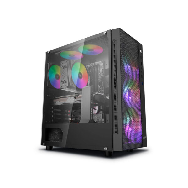 ATX Semi-Tower Gehäuse DEEPCOOL MATREXX55-MESH-ARGB-4F Schwarz ARGB – Bild 3