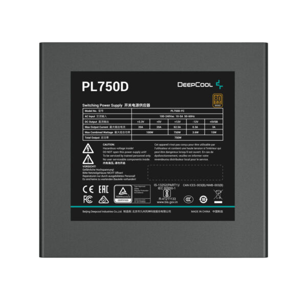 Stromquelle DEEPCOOL R-PL750D-FC0B-EU-V2 750 W 80 Plus Bronze – Bild 2