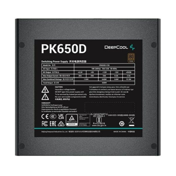 Stromquelle DEEPCOOL R-PK650D-FA0B-JGEU ATX 650 W 80 Plus Bronze RoHS WEEE – Bild 2