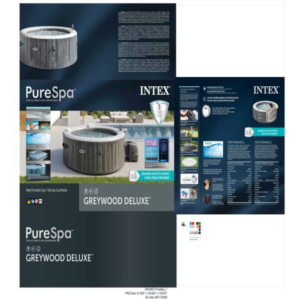 Aufblasbares Spa Intex Purespa Greywood Deluxe 28440EX 220-240 V 4 Plätze 1741 l/h – Bild 2