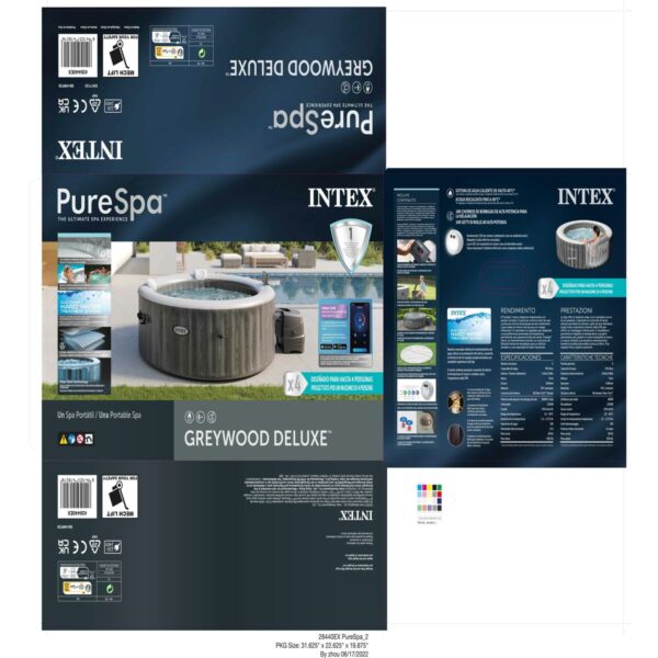 Aufblasbares Spa Intex Purespa Greywood Deluxe 28440EX 220-240 V 4 Plätze 1741 l/h – Bild 3