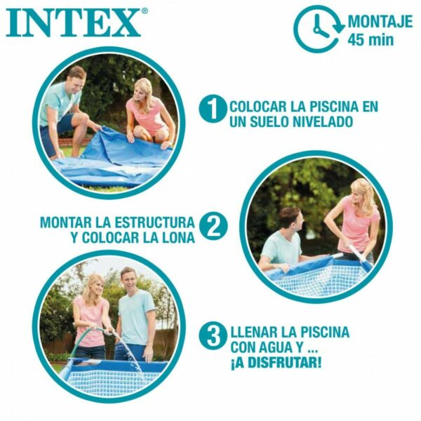 Schwimmbad Abnehmbar Intex 8.418 l rechteckig 400 x 200 x 122 cm – Bild 6