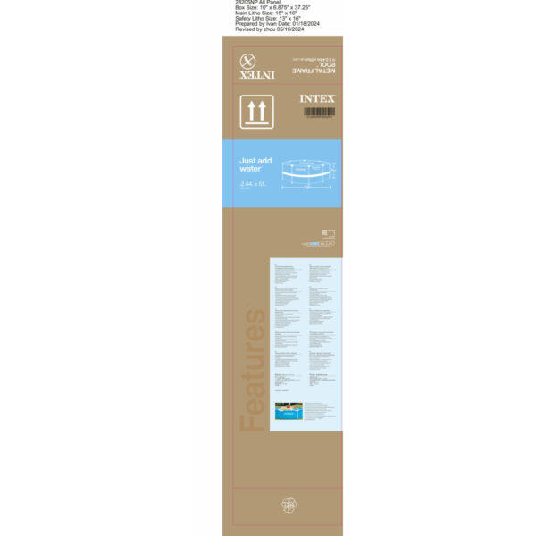 Schwimmbad Abnehmbar Intex 28205NP 244 x 51 x 244 cm 1828 L – Bild 7