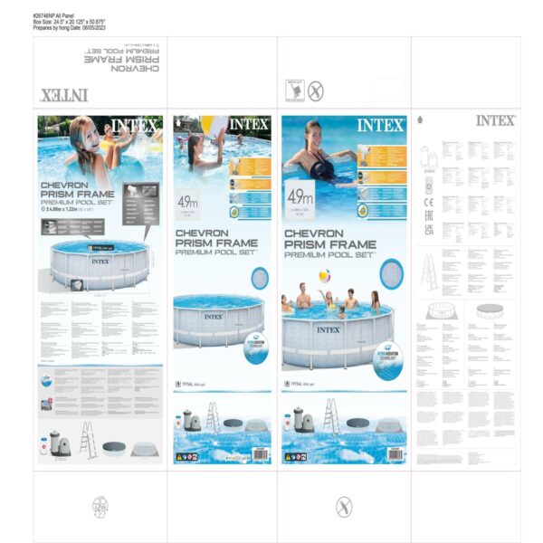 Schwimmbad Abnehmbar Intex 488 x 122 x 488 cm – Bild 6