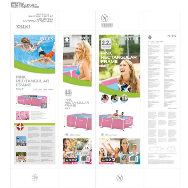 Schwimmbad Abnehmbar Intex Small Frame Familiar 28266NP 220 x 60 x 150 cm Rosa – Bild 2