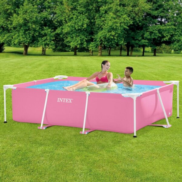 Schwimmbad Abnehmbar Intex Small Frame Familiar 28266NP 220 x 60 x 150 cm Rosa – Bild 3