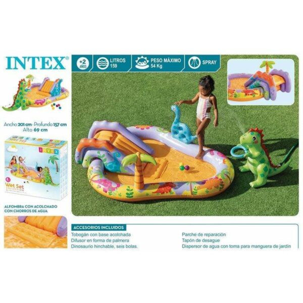 Aufblasbares Planschbecken für Kinder Intex Dino Park 201 x 157 x 69 cm – Bild 4