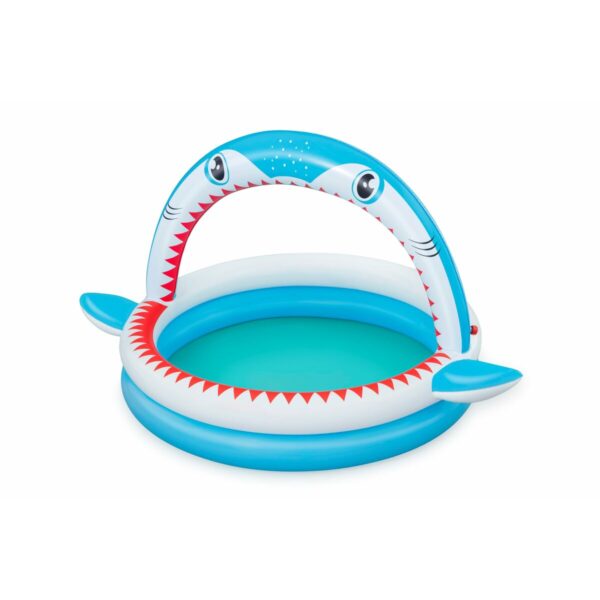 Bestway Aufblasbares Kinderbecken 2 Ringe Haifisch Sprinkler 163x127x92 cm +2 Jahre Garten 53157 – Bild 7