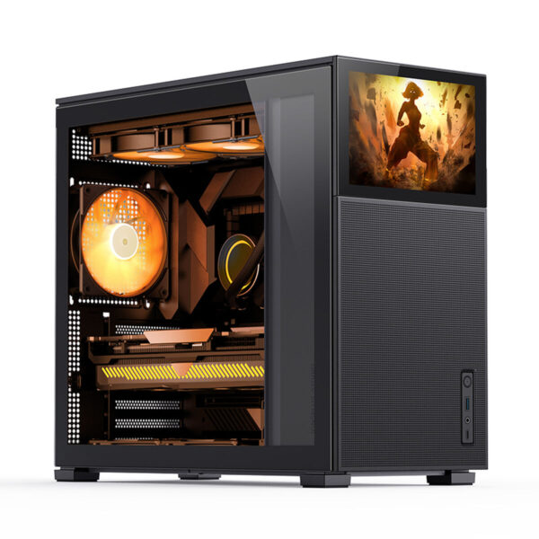 ATX Semi-Tower Gehäuse Jonsbo D41 MESH BLACK SC Schwarz LCD-Screen – Bild 2