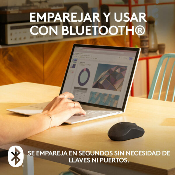 Drahtlose Bluetooth Maus Logitech M240 Graphit Schwarzweiß – Bild 3