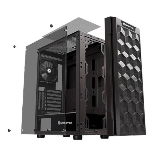 ATX Semi-Tower Gehäuse Nfortec NF-CS-AZIR-B Schwarz – Bild 2