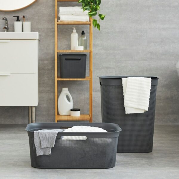 Wäschekorb Rotho Brisen Schwarz 50 L Kunststoff – Bild 4
