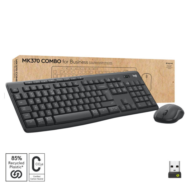 Tastatur mit Maus Logitech 920-012077 Graphit Schwarzweiß Englisch EEUU QWERTY – Bild 4