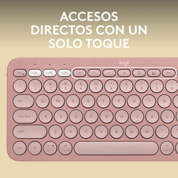 Drahtlose Tastatur Logitech K380s Rosa Qwerty Spanisch – Bild 3