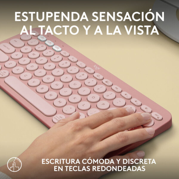 Drahtlose Tastatur Logitech K380s Rosa Qwerty Spanisch – Bild 2