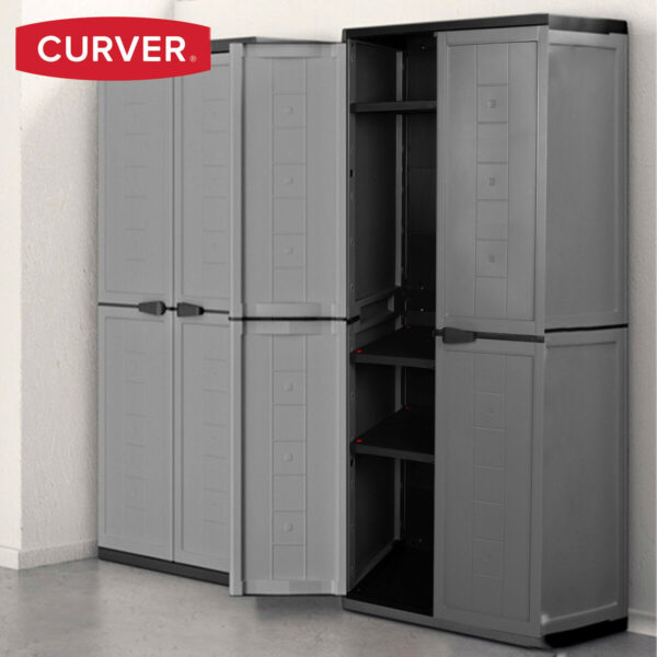 Schrank Curver Dunkelgrau Kunststoff 68 x 166 x 39 cm – Bild 2